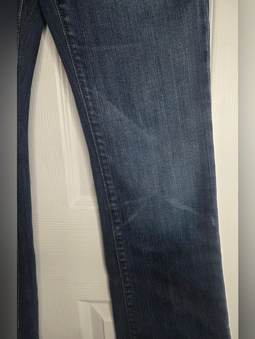 7 For All Mankind Boy Cut Jeans Dark Wash Stretch Straight Leg Premium Denim - Picture 14 of 15
